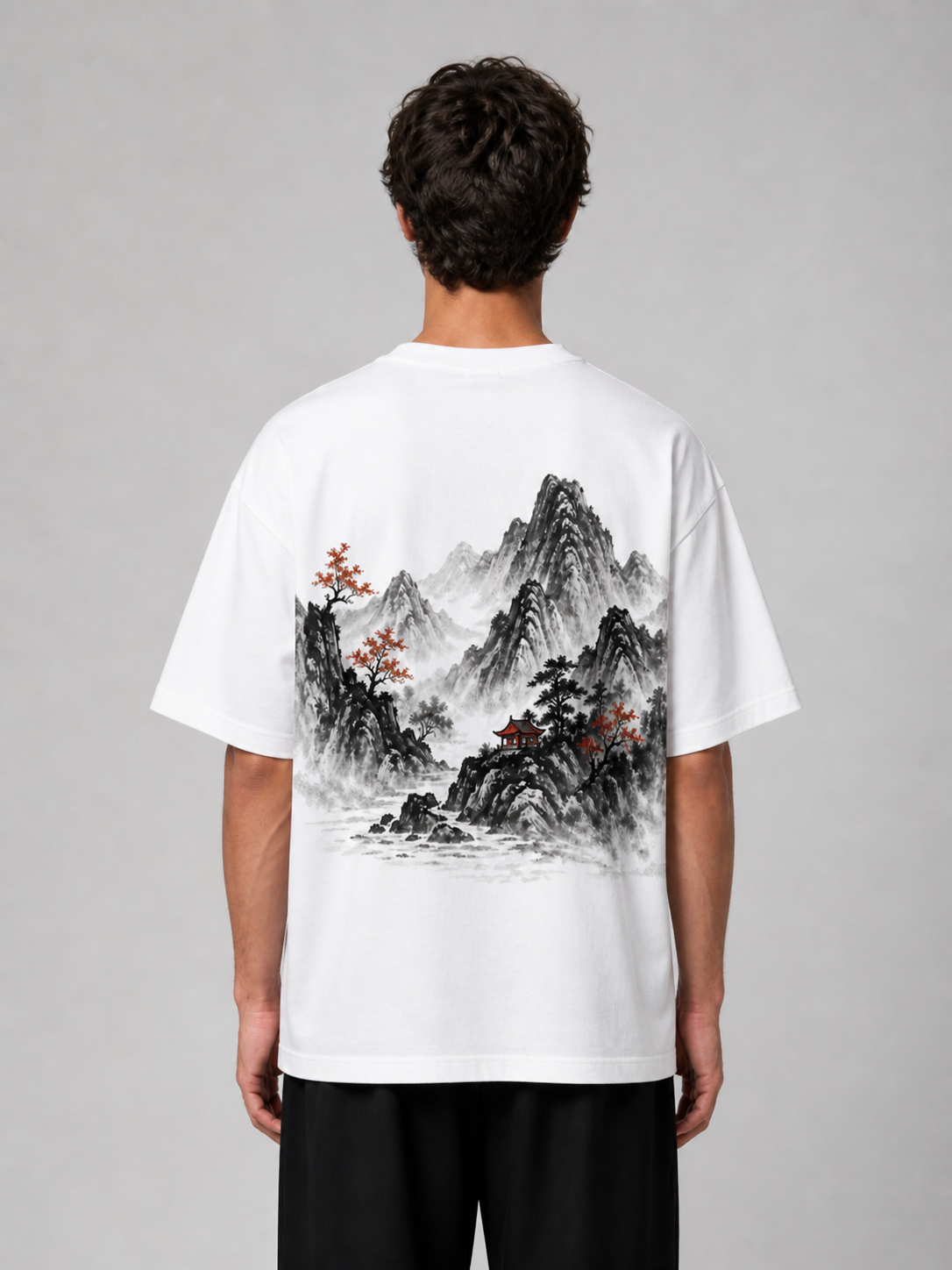 RAAH Mountain Silence Tee back mountain print