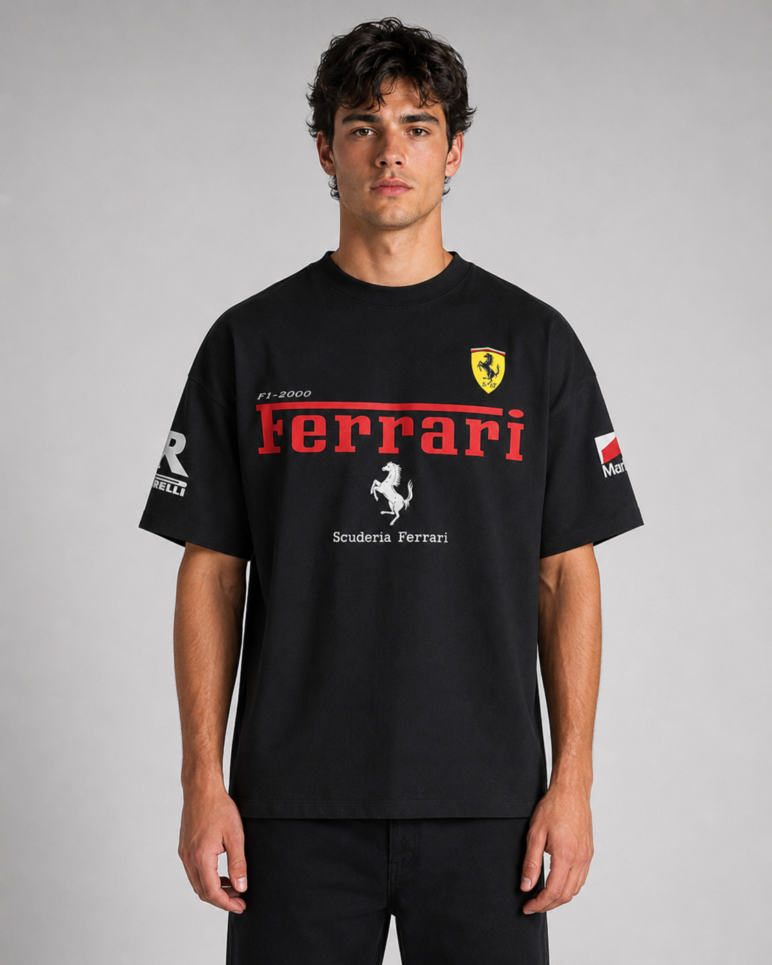 Street Script Oversized Tee Ferrari front view